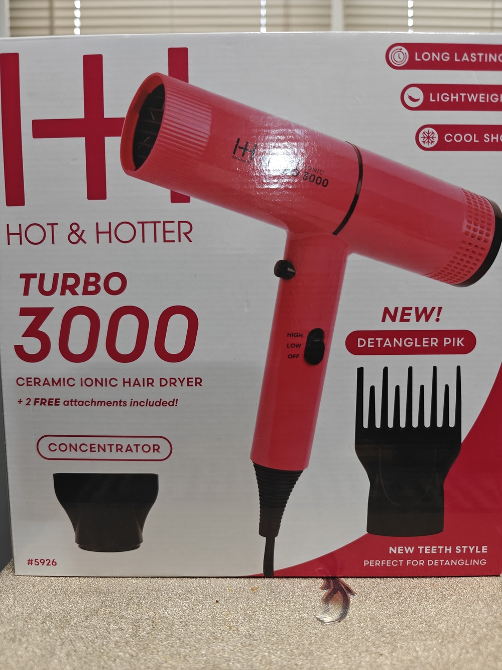 Turbo 3000 Pink Ceramic Ionic Hair Dryer